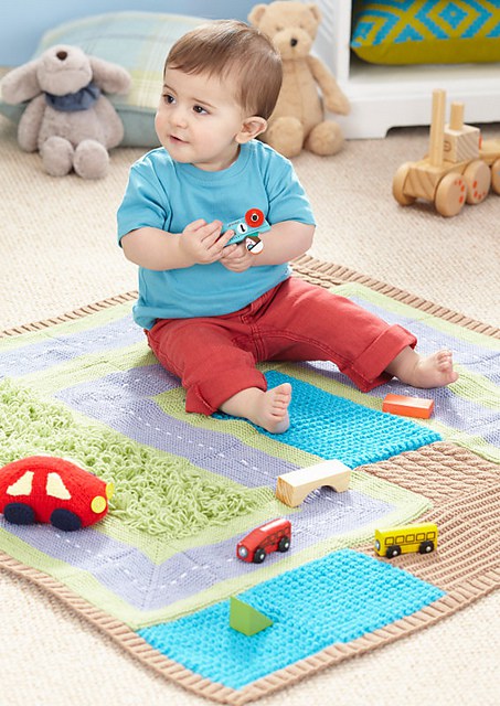 Knitting Pattern for Road Map Playmat