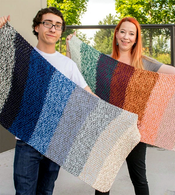 Free Knitting Pattern for Ombre Tapis