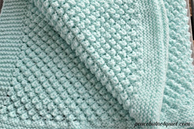 Free Knitting Pattern for 4 Row Repeat Popcorn Baby Blanket