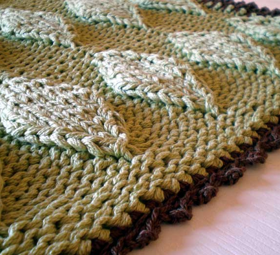 Free Knitting Pattern for Puffy Diamonds Bath Mat