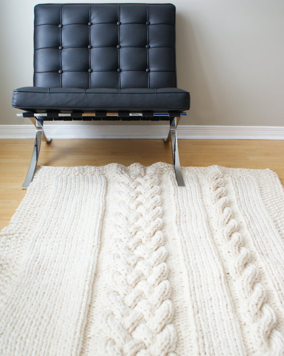 Double Cable Super Chunky Rug / Throw