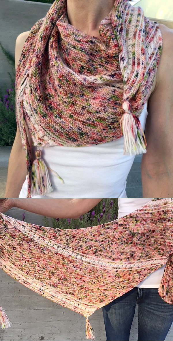 Free until May 19 2018 Knitting Pattern for Twist My Stripes Shawl